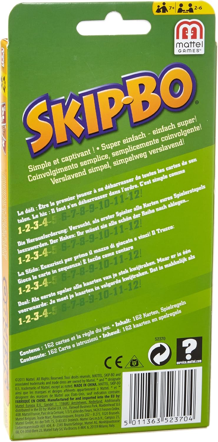 Skip-BO Kartenspiel und Familienspiel geeignet für 2-6 Spieler