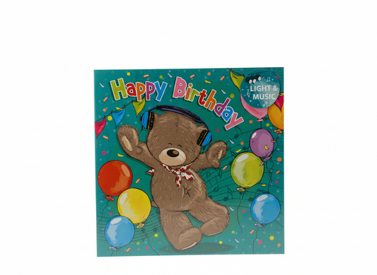 🎂 🎉 Musik- und Lichteffekt-Geburtstagskarte mit tanzenden Bären 🎉 🎂
