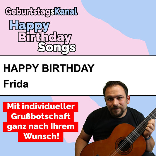 Produktbild Happy Birthday to you Frida mit Wunschgrußbotschaft