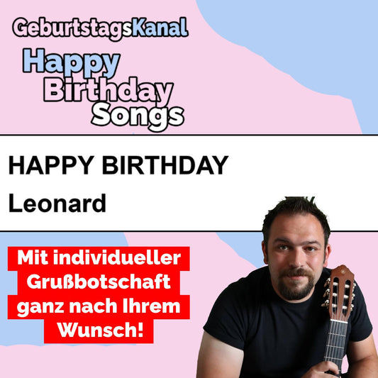 Produktbild Happy Birthday to you Leonard mit Wunschgrußbotschaft