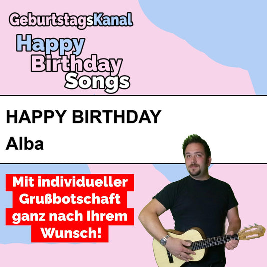 Produktbild Happy Birthday to you Alba mit Wunschgrußbotschaft