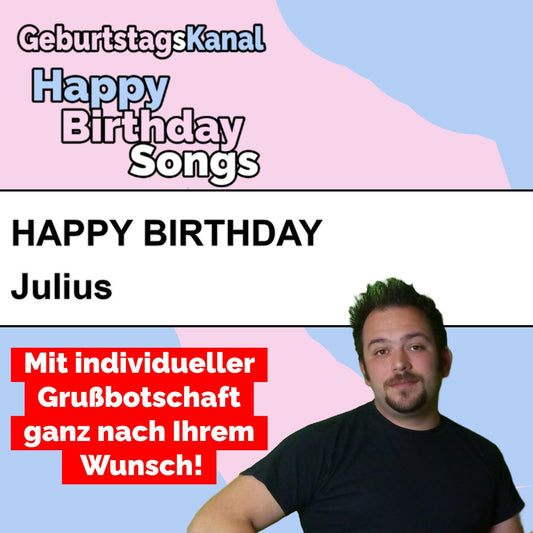 Produktbild Happy Birthday to you Julius mit Wunschgrußbotschaft