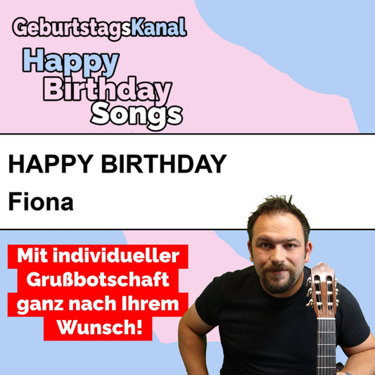 Produktbild Happy Birthday to you Fiona mit Wunschgrußbotschaft
