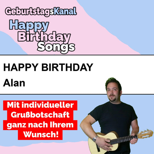 Produktbild Happy Birthday to you Alan mit Wunschgrußbotschaft