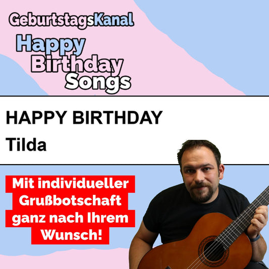 Produktbild Happy Birthday to you Tilda mit Wunschgrußbotschaft