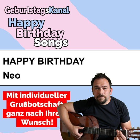 Produktbild Happy Birthday to you Neo mit Wunschgrußbotschaft