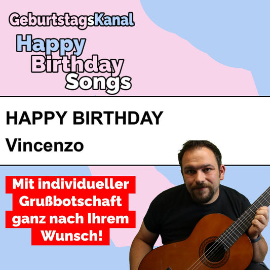 Produktbild Happy Birthday to you Vincenzo mit Wunschgrußbotschaft