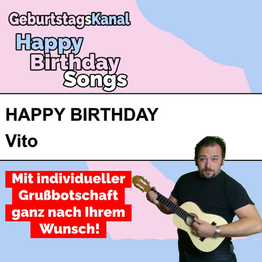 Produktbild Happy Birthday to you Vito mit Wunschgrußbotschaft