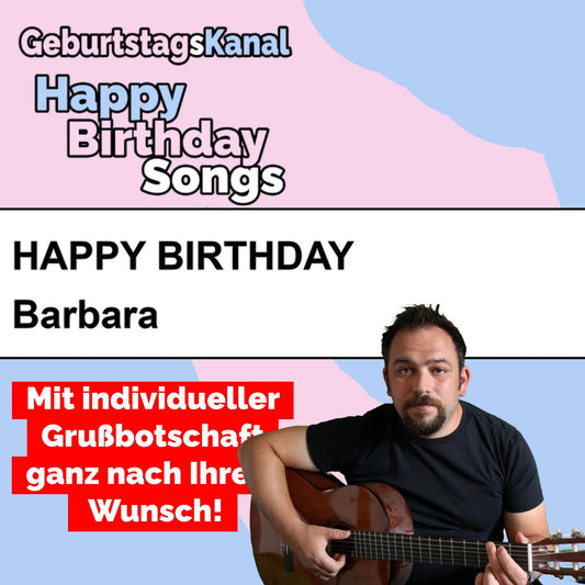 Produktbild Happy Birthday to you Barbara mit Wunschgrußbotschaft