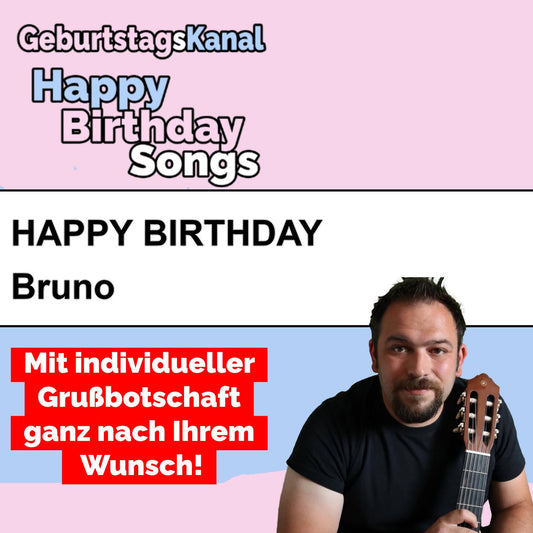 Produktbild Happy Birthday to you Bruno mit Wunschgrußbotschaft