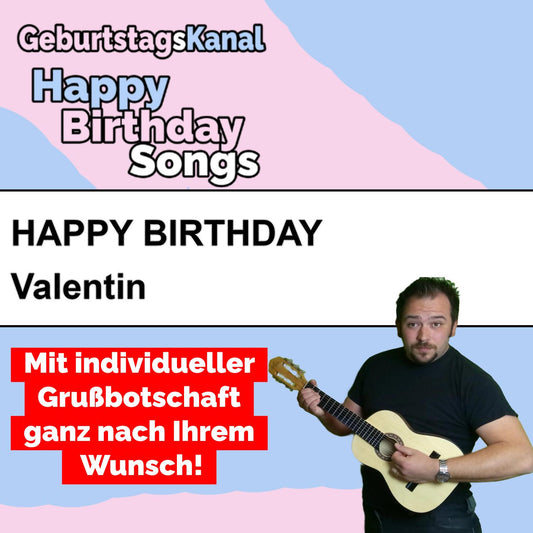 Produktbild Happy Birthday to you Valentin mit Wunschgrußbotschaft