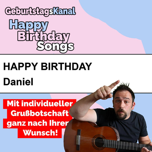 Produktbild Happy Birthday to you Daniel mit Wunschgrußbotschaft