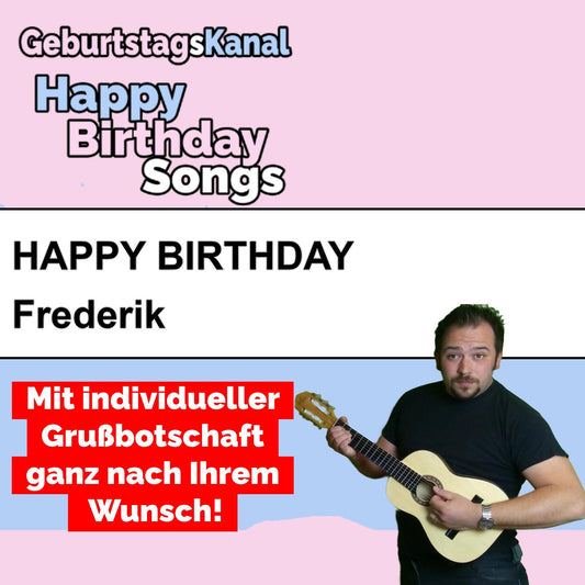 Produktbild Happy Birthday to you Frederik mit Wunschgrußbotschaft