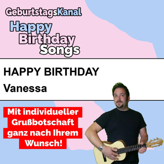 Produktbild Happy Birthday to you Vanessa mit Wunschgrußbotschaft