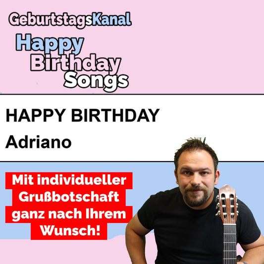 Produktbild Happy Birthday to you Adriano mit Wunschgrußbotschaft