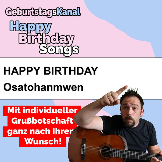 Produktbild Happy Birthday to you Osatohanmwen mit Wunschgrußbotschaft