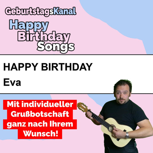 Produktbild Happy Birthday to you Eva mit Wunschgrußbotschaft