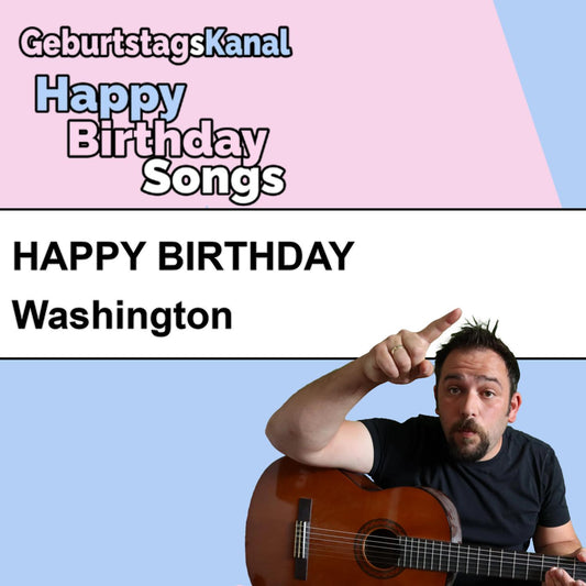 Produktbild Happy Birthday to you Washington mit Wunschgrußbotschaft