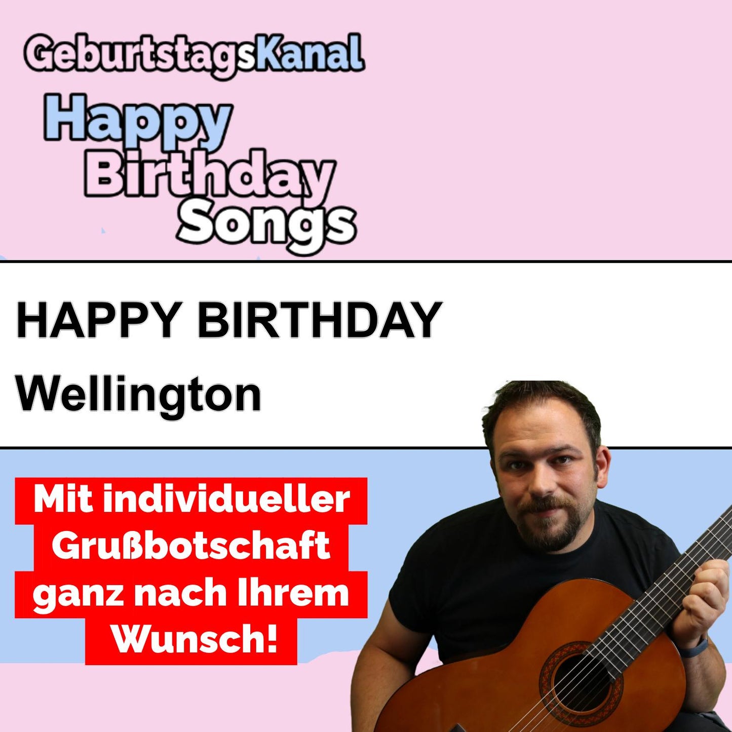Produktbild Happy Birthday to you Wellington mit Wunschgrußbotschaft