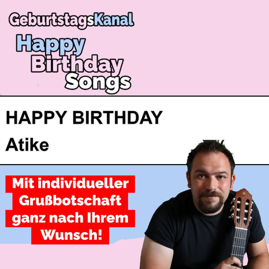 Produktbild Happy Birthday to you Atike mit Wunschgrußbotschaft