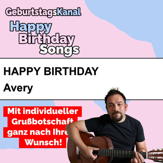 Produktbild Happy Birthday to you Avery mit Wunschgrußbotschaft