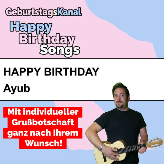 Produktbild Happy Birthday to you Ayub mit Wunschgrußbotschaft