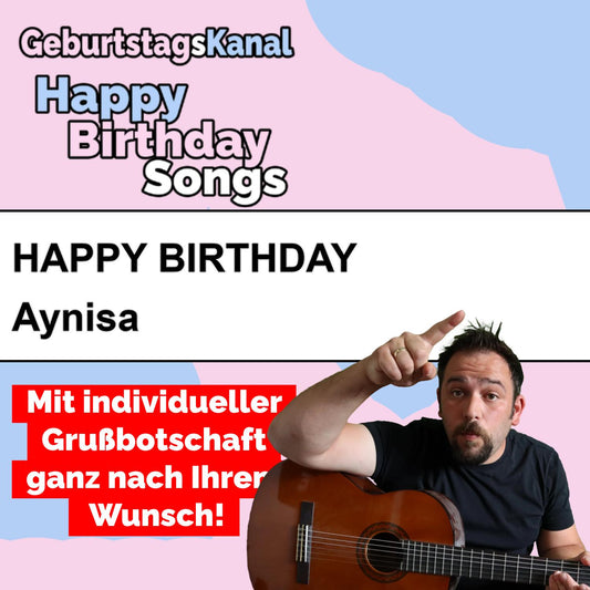 Produktbild Happy Birthday to you Aynisa mit Wunschgrußbotschaft