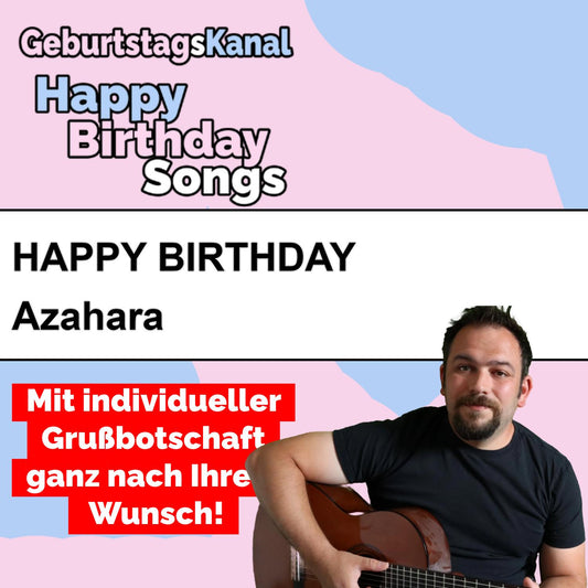 Produktbild Happy Birthday to you Azahara mit Wunschgrußbotschaft