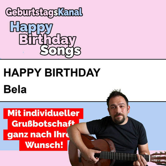 Produktbild Happy Birthday to you Bela mit Wunschgrußbotschaft
