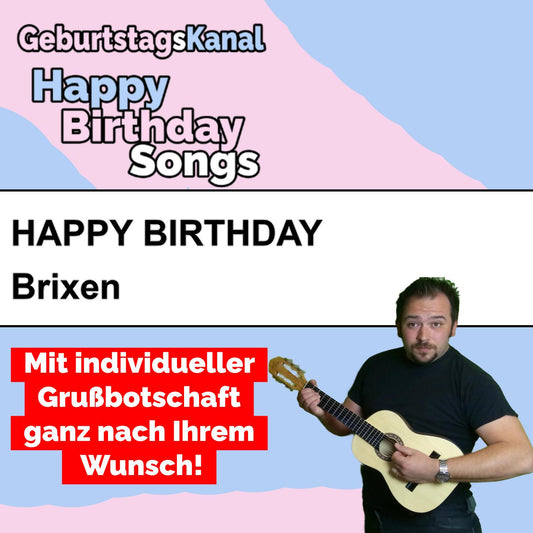 Produktbild Happy Birthday to you Brixen mit Wunschgrußbotschaft