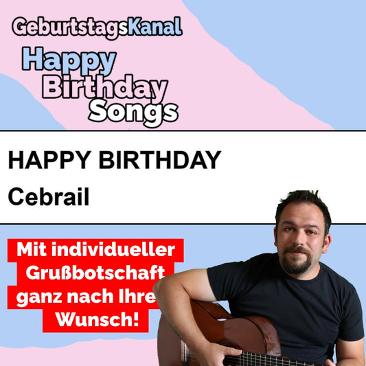 Produktbild Happy Birthday to you Cebrail mit Wunschgrußbotschaft