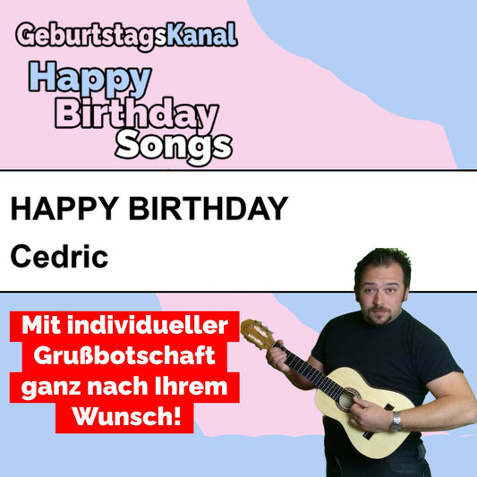 Produktbild Happy Birthday to you Cedric mit Wunschgrußbotschaft
