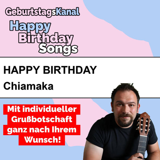 Produktbild Happy Birthday to you Chiamaka mit Wunschgrußbotschaft