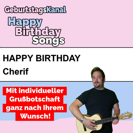 Produktbild Happy Birthday to you Cherif mit Wunschgrußbotschaft