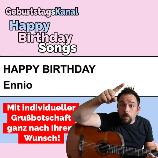 Produktbild Happy Birthday to you Ennio mit Wunschgrußbotschaft