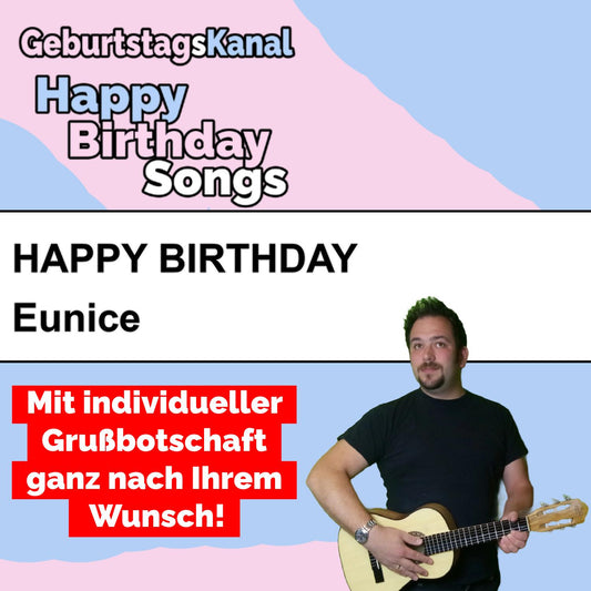 Produktbild Happy Birthday to you Eunice mit Wunschgrußbotschaft