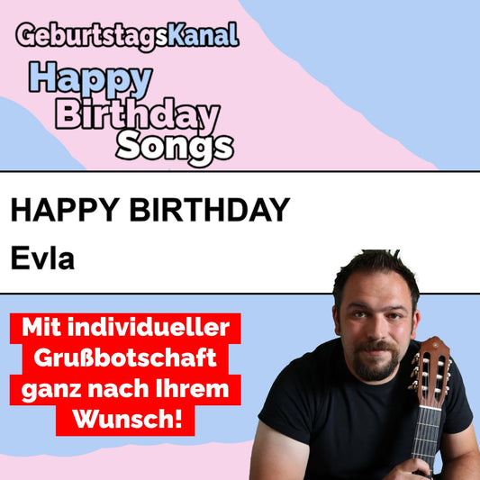 Produktbild Happy Birthday to you Evla mit Wunschgrußbotschaft