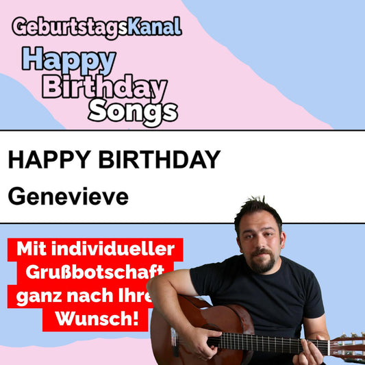 Produktbild Happy Birthday to you Genevieve mit Wunschgrußbotschaft