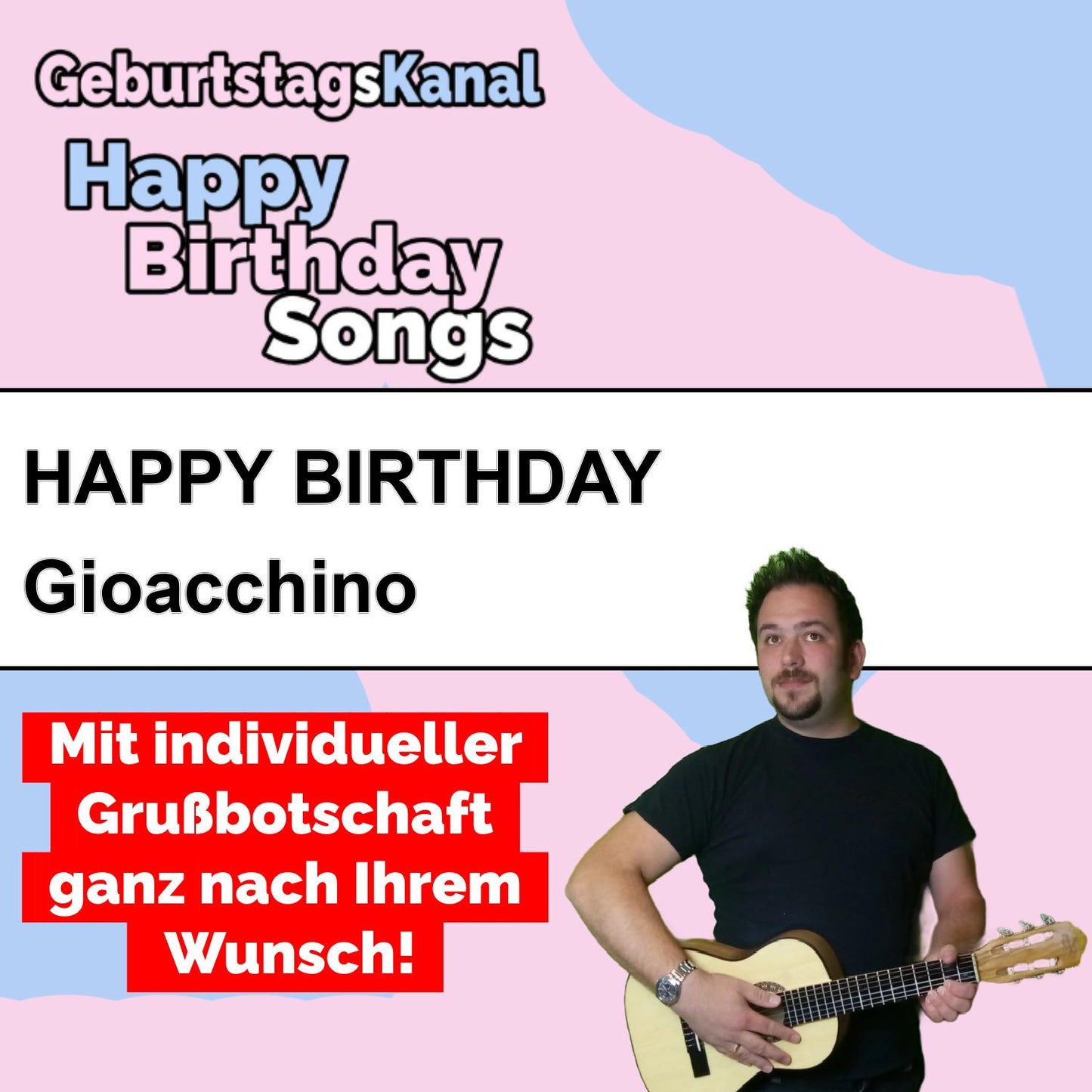 Produktbild Happy Birthday to you Gioacchino mit Wunschgrußbotschaft