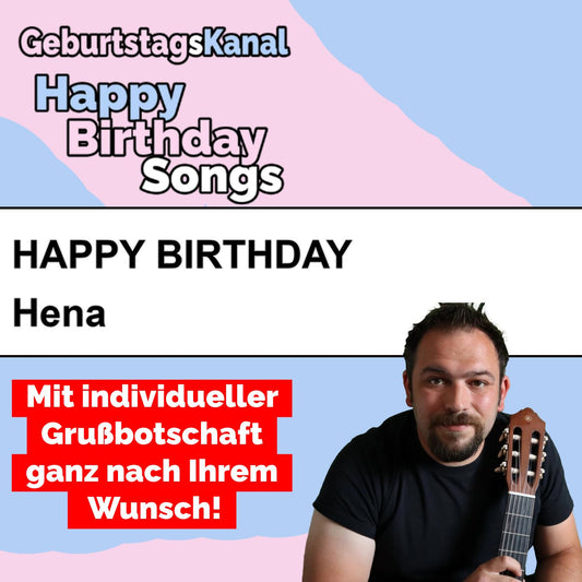 Produktbild Happy Birthday to you Hena mit Wunschgrußbotschaft