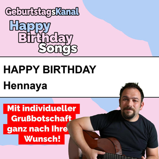 Produktbild Happy Birthday to you Hennaya mit Wunschgrußbotschaft