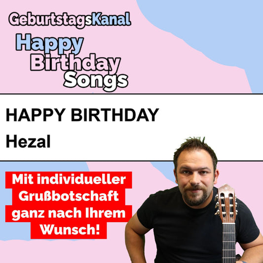 Produktbild Happy Birthday to you Hezal mit Wunschgrußbotschaft