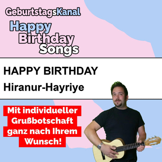 Produktbild Happy Birthday to you Hiranur-Hayriye mit Wunschgrußbotschaft