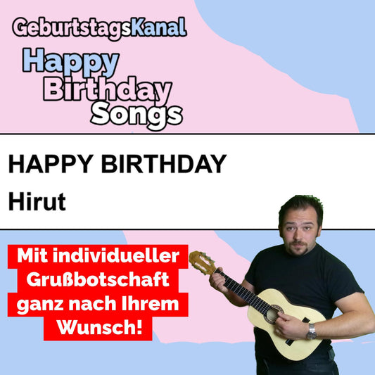 Produktbild Happy Birthday to you Hirut mit Wunschgrußbotschaft
