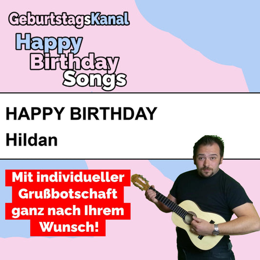 Produktbild Happy Birthday to you Hildan mit Wunschgrußbotschaft