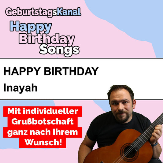 Produktbild Happy Birthday to you Inayah mit Wunschgrußbotschaft