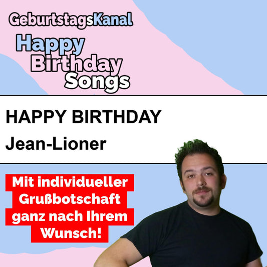 Produktbild Happy Birthday to you Jean-Lioner mit Wunschgrußbotschaft