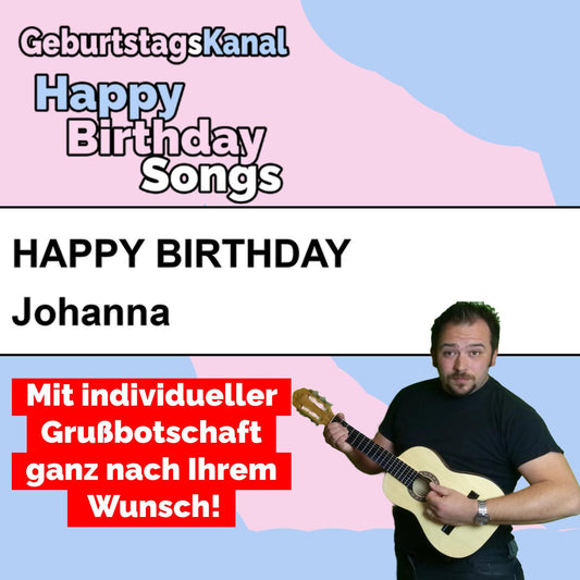 Produktbild Happy Birthday to you Johanna mit Wunschgrußbotschaft
