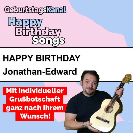 Produktbild Happy Birthday to you Jonathan-Edward mit Wunschgrußbotschaft