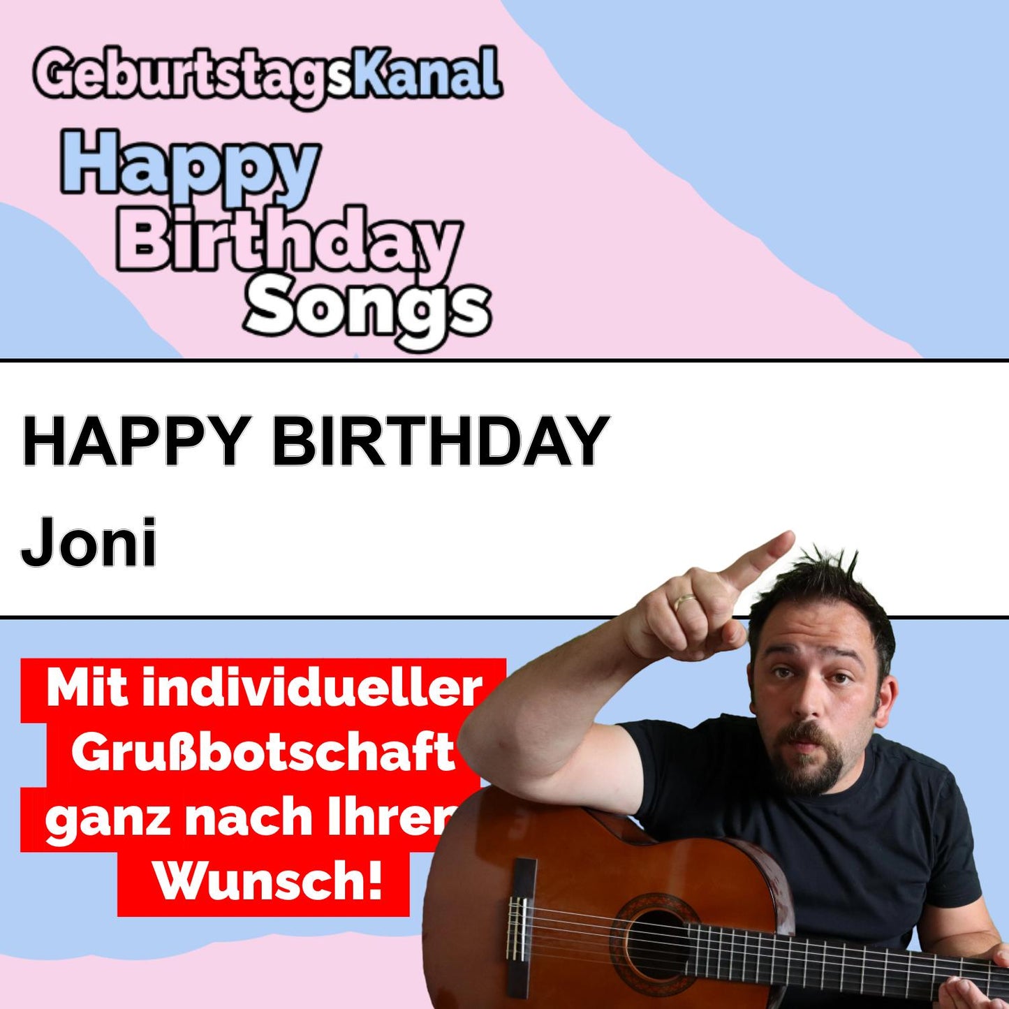 Produktbild Happy Birthday to you Joni mit Wunschgrußbotschaft